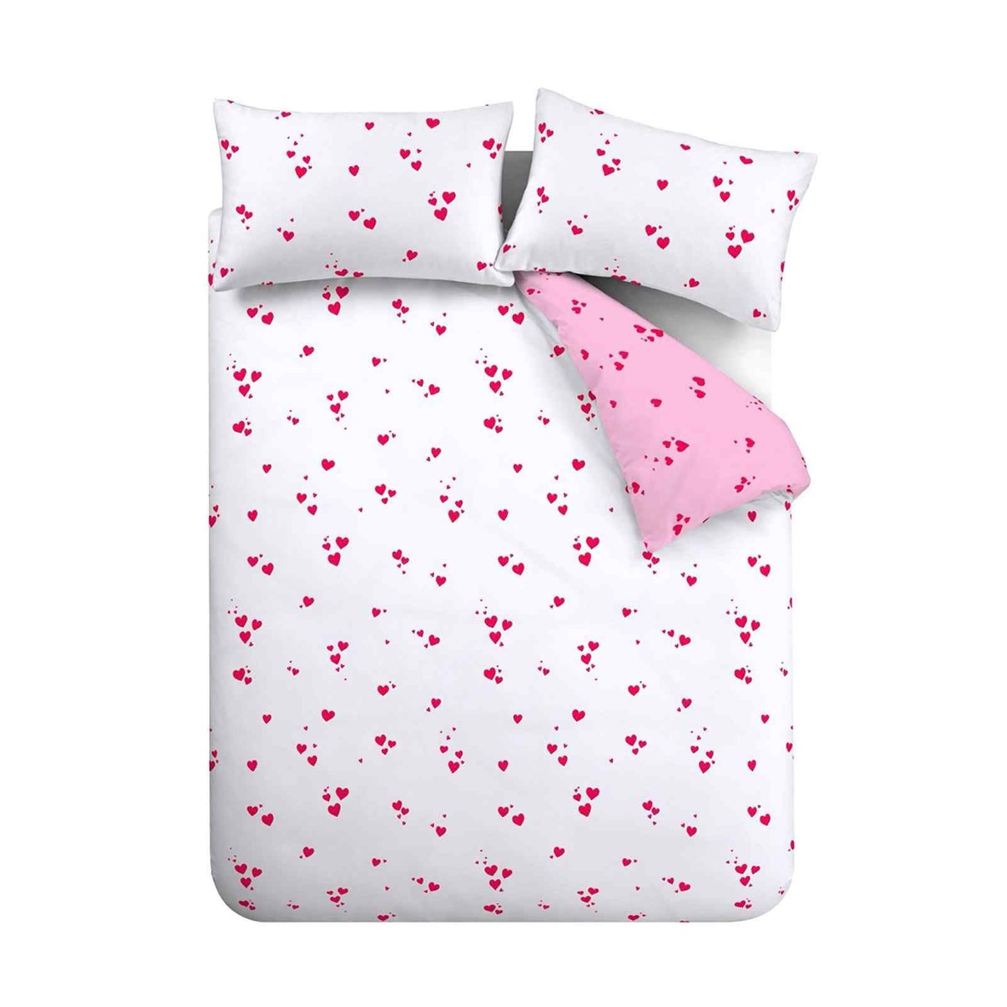Seersucker Heart White / Red Duvet Cover Set