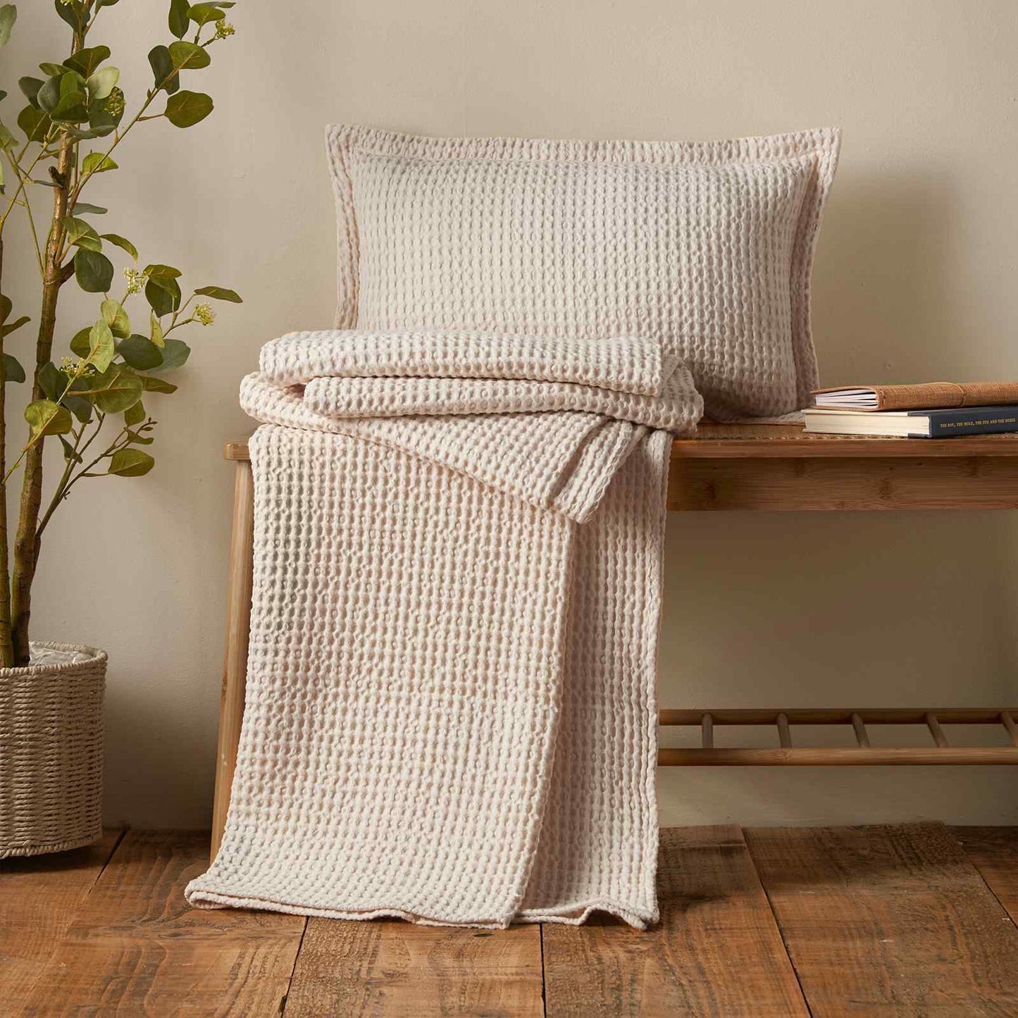 Jaipur Chunky Waffle Natural Blanket Throw