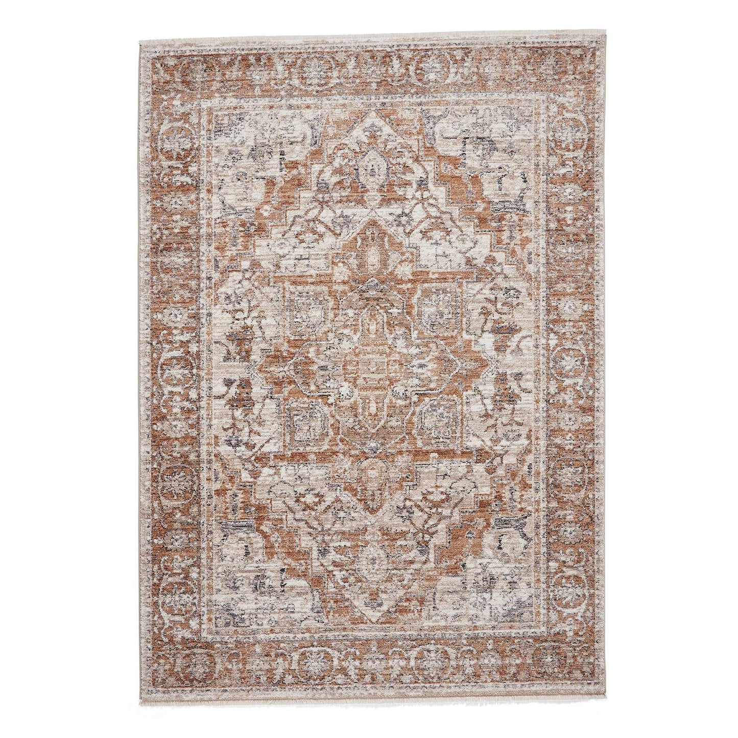 Vintage 35018 Terracotta Traditional Rug