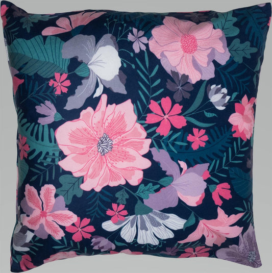 Velvet Printed Peonie Cushion Cover