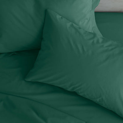 Easy Iron Percale Standard Pillowcase Pair Dark Green