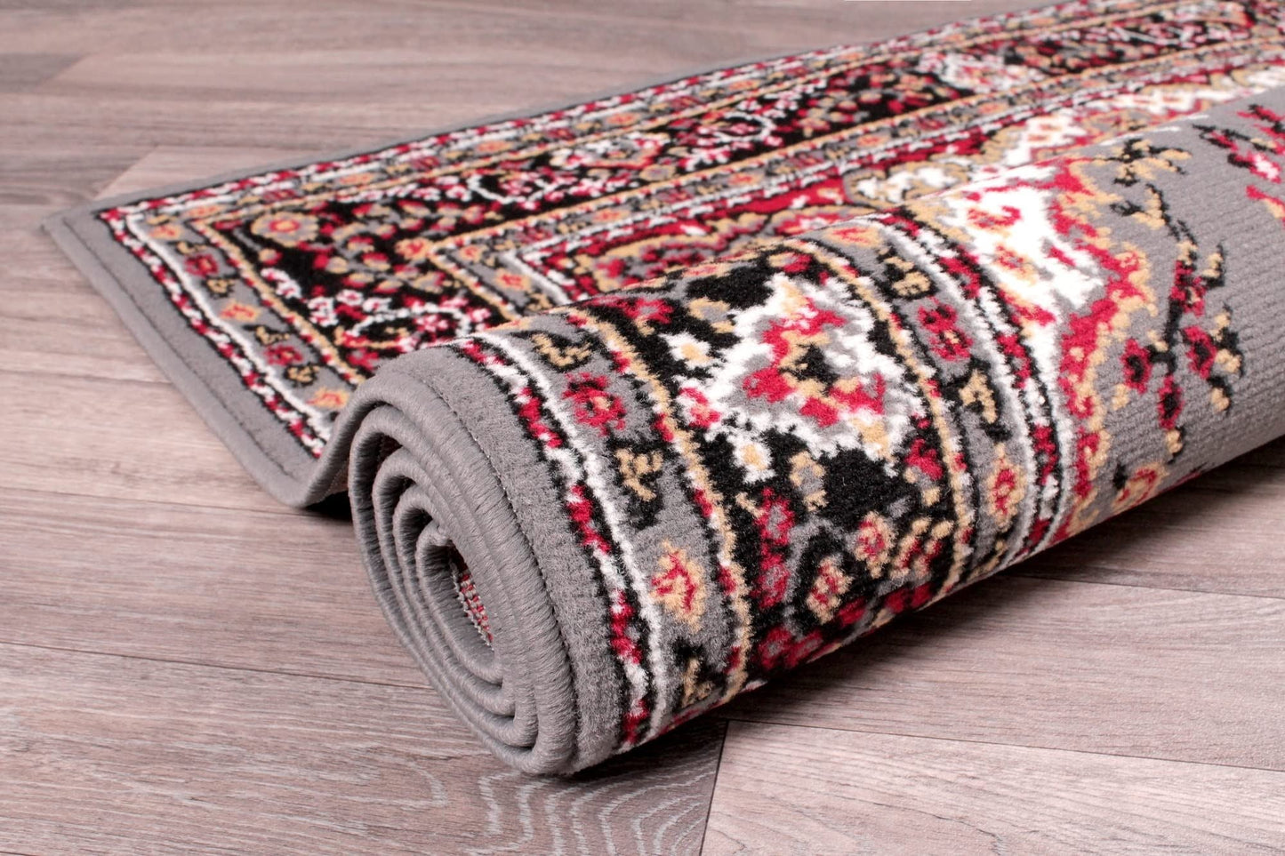 Traditional Poly Lancashire Grey Rugs