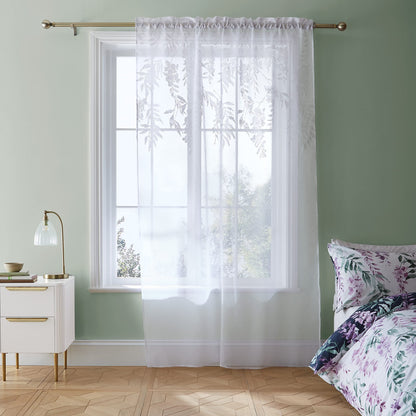 Living Wisteria White Voile Panel