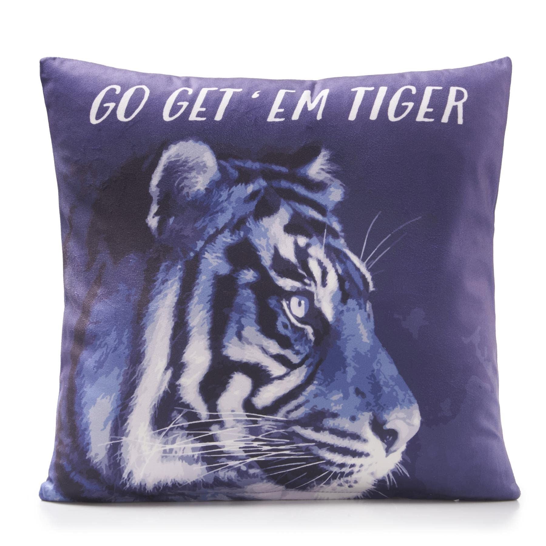 Velvet Printed Tiger Cushion Cover