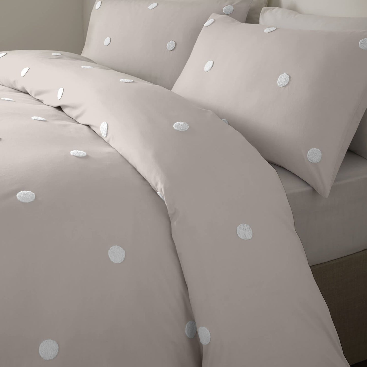 Dot Garden Linen/White Duvet Set
