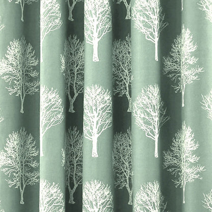 Woodland Trees Duck Egg Eyelet Curtains