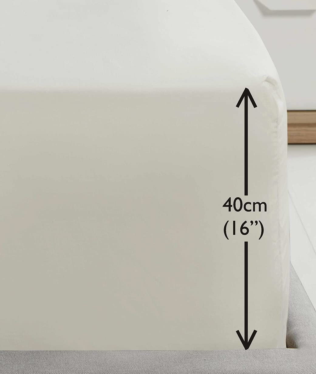 SND Percale 16" Cream Fitted Sheet