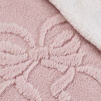 Catherine Lansfield Carved Bow Cosy Fleece Blanket Throw Pink - 130x170cm