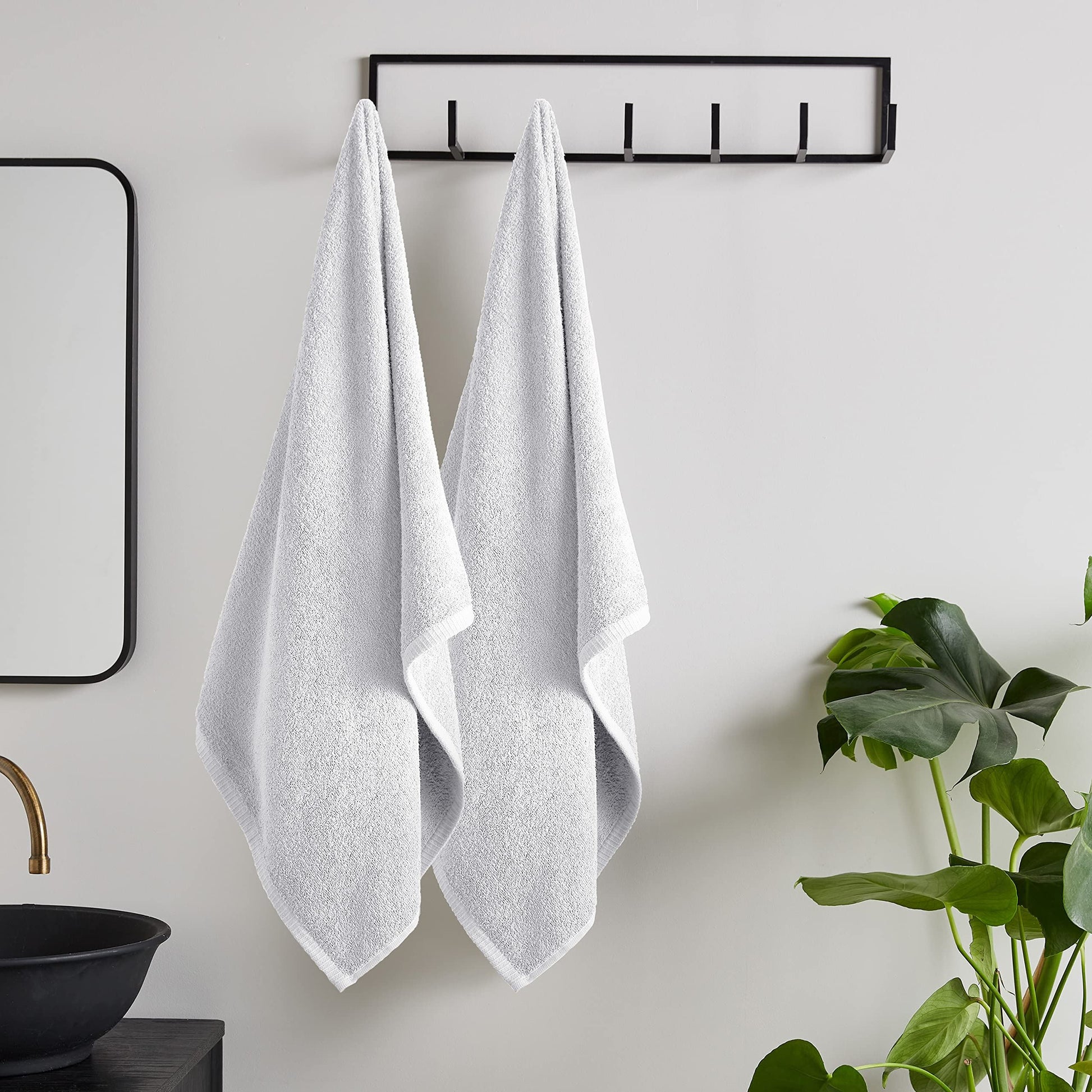 Quick Dry White Bath Sheet Pair