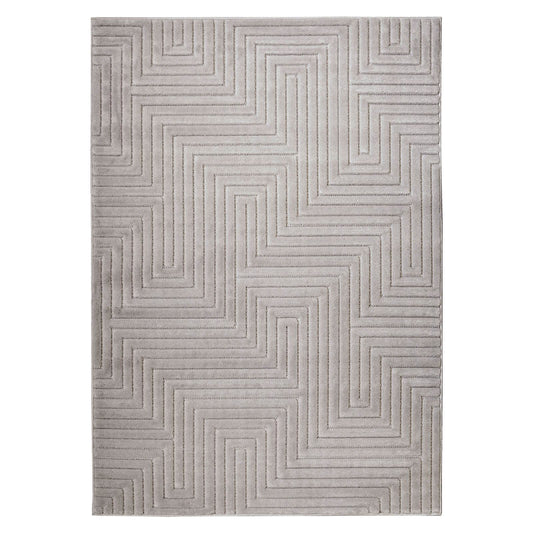 Malmo Maze Grey Contemporary Rug
