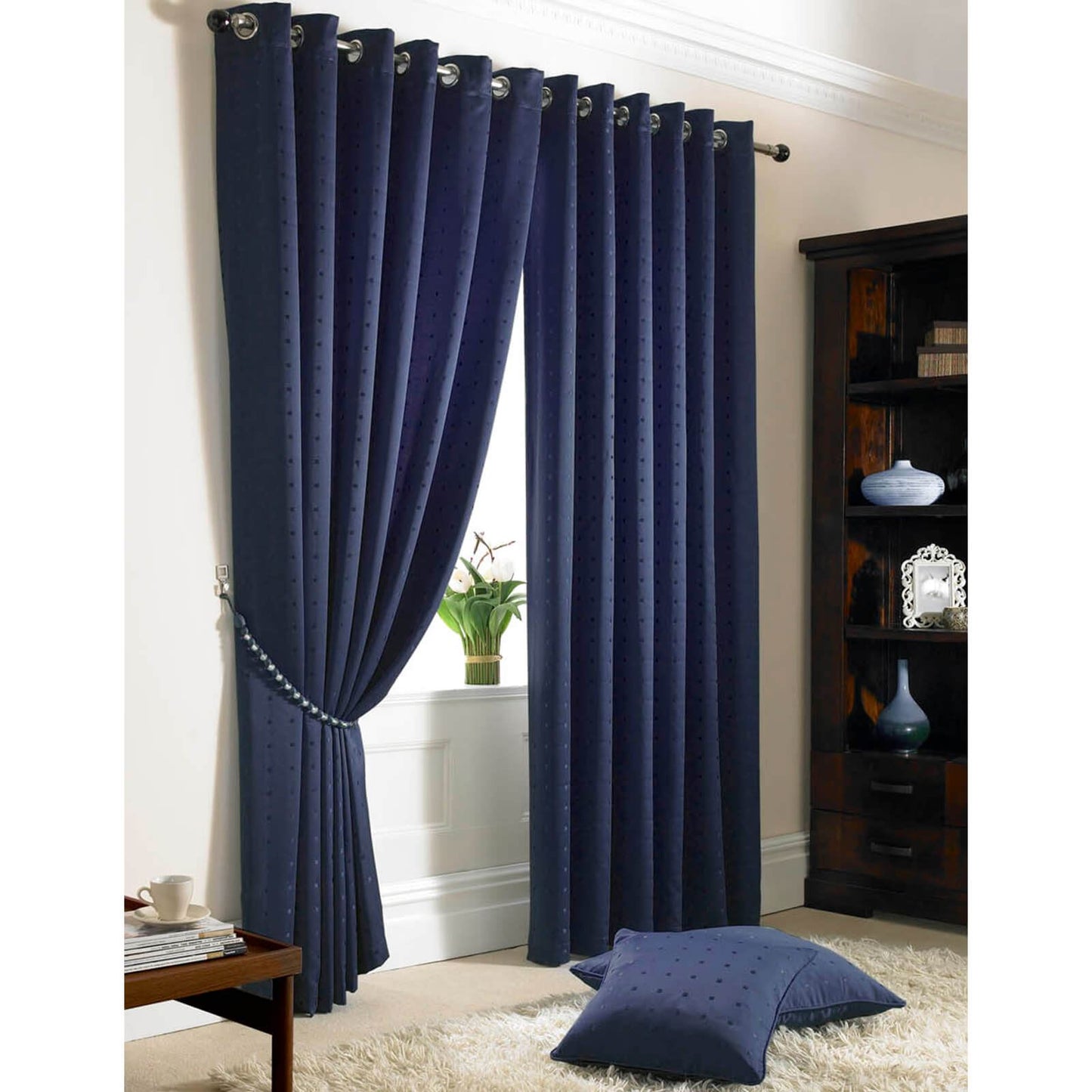 Madison Navy Eyelet Curtains