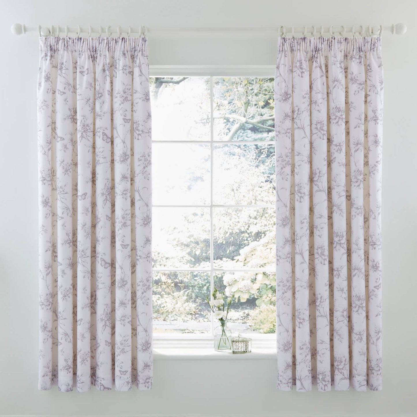 Sheridan Grey Reversible Pencil Pleat Curtains