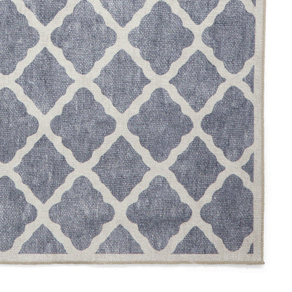 Coral H1063 Blue Modern Washable Rug