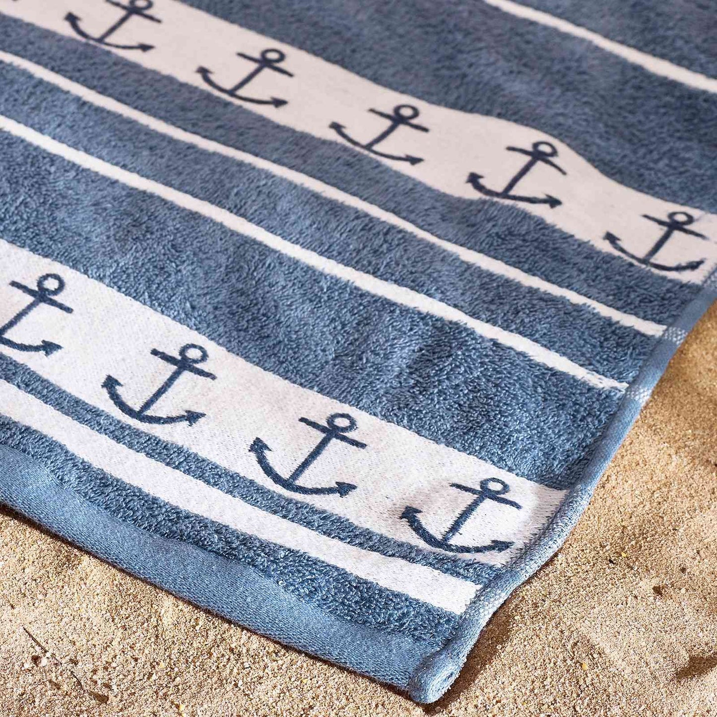 Anchors Blue Beach Towel