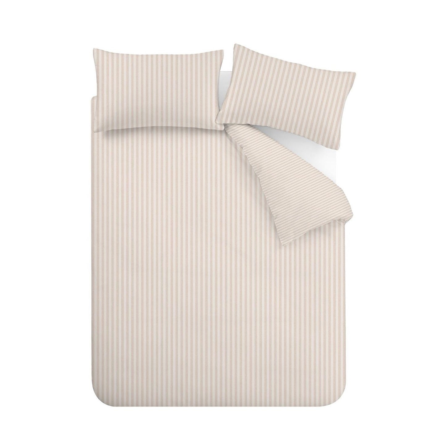 Catherine Lansfield Epping Textured Stripe Natural Duvet Cover Set