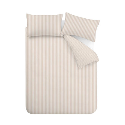 Catherine Lansfield Epping Textured Stripe Natural Duvet Cover Set