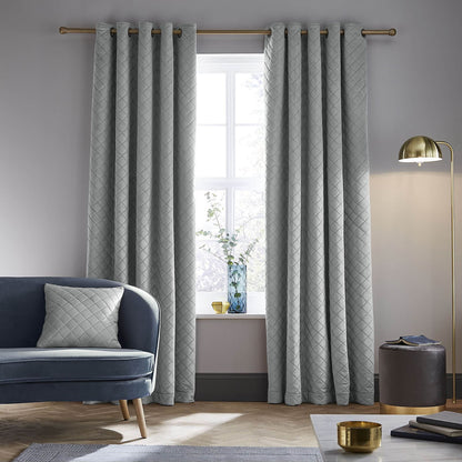 So Soft Luxe Silver Eyelet Curtains