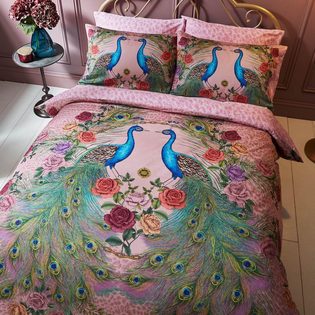 Xanadu Peacock Pink Duvet Cover Set
