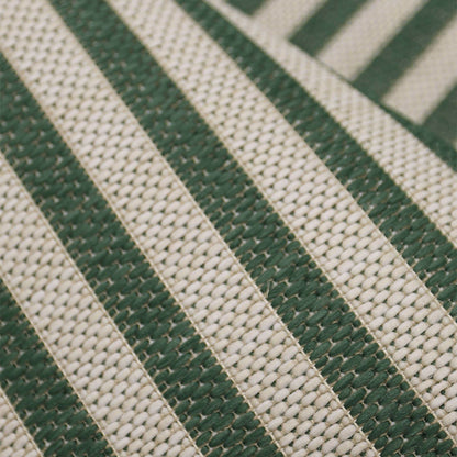 County Multi Stripe Green Geo Rug