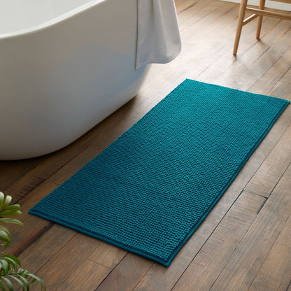 Catherine Lansfield Bobble Teal Green Bath - Bath Runner