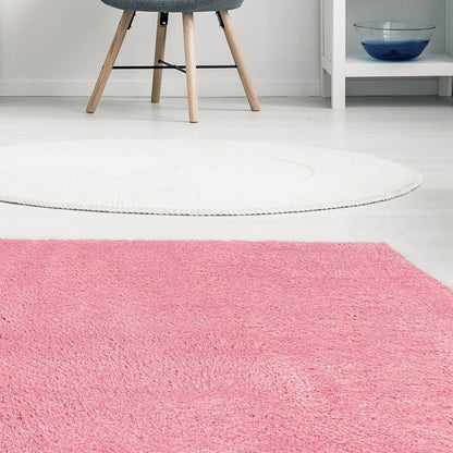 Snug Pink Plain Rug