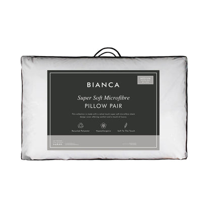 Bianca Fine Linens Super Soft Microfibre Pillow Pair White