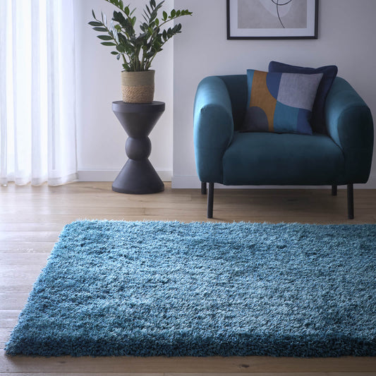 Chicago Blue Circle Shaggy Rugs