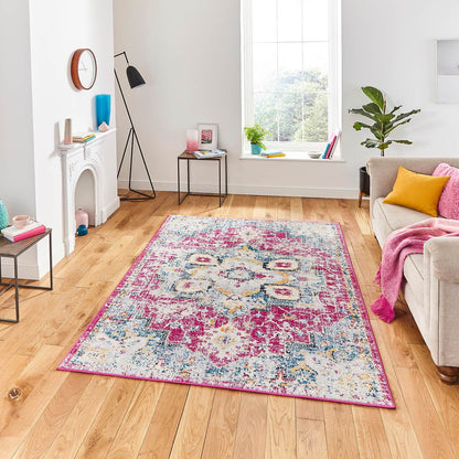 Think Rugs Boston G0532 Fuschia / Blue Rug