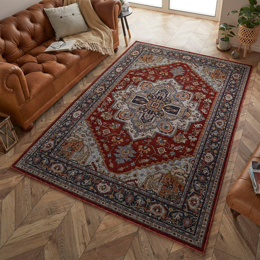 Oriental Weavers Sarouk 1144 R Red / Blue / Cream Rug