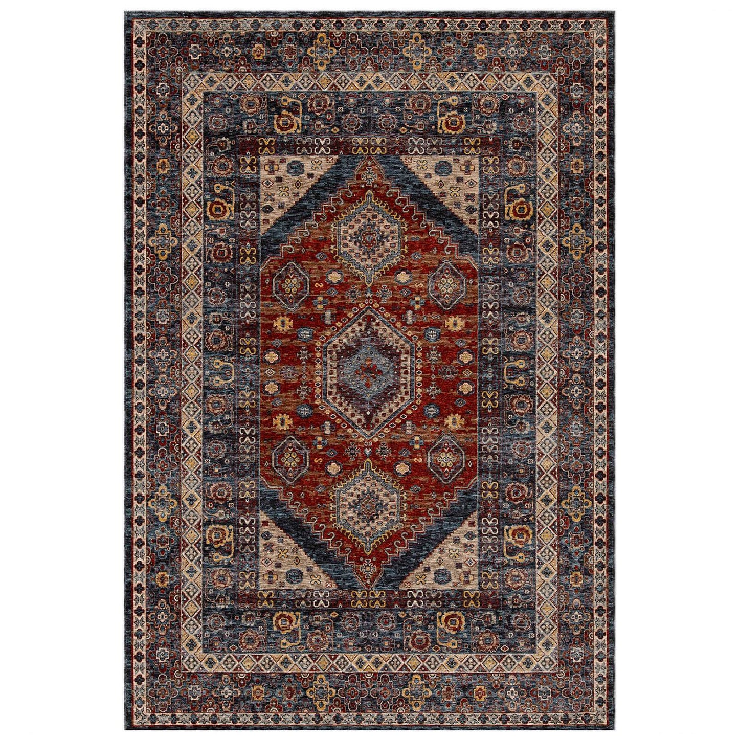 Oriental Weavers Sarouk 8022 E Red / Blue / Cream Rug