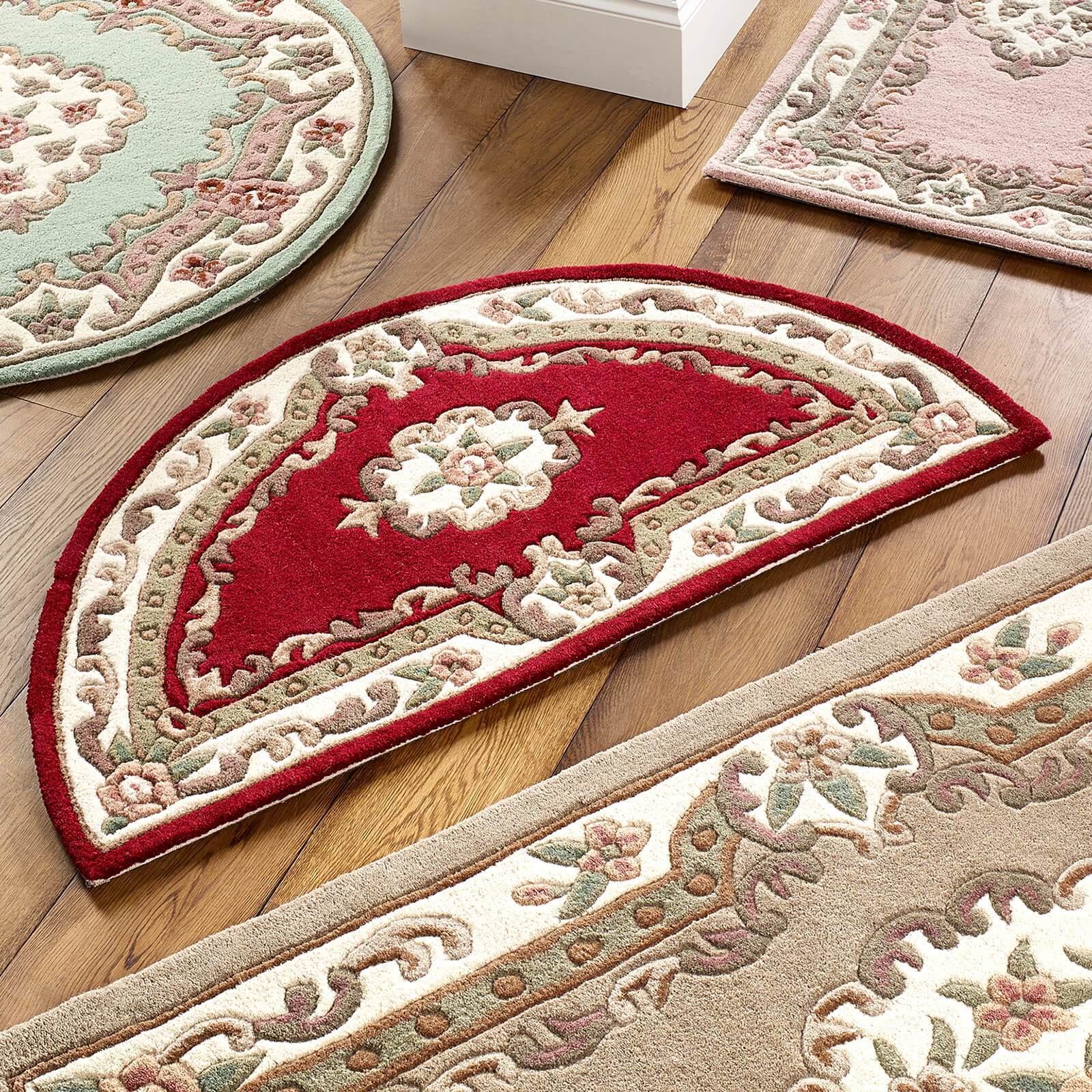 Red Moon Rug Shensi Red Floral Traditional Half Moon Rugs – Home Linen Store