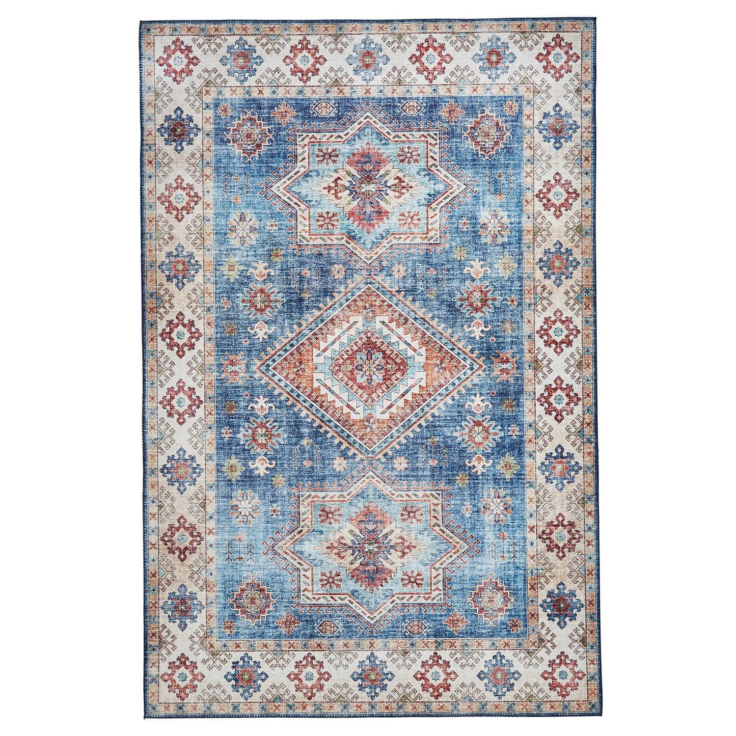 Think Runner Rugs Topaz G4705 Dark Blue Runner Rug