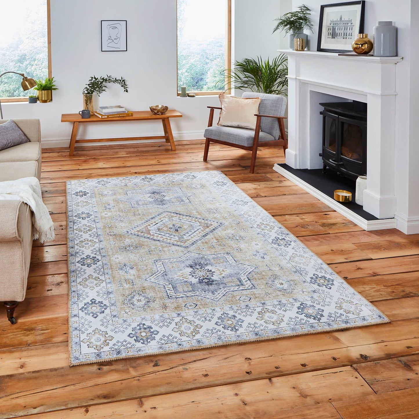 Think Rugs Topaz G4705 Gold Rug