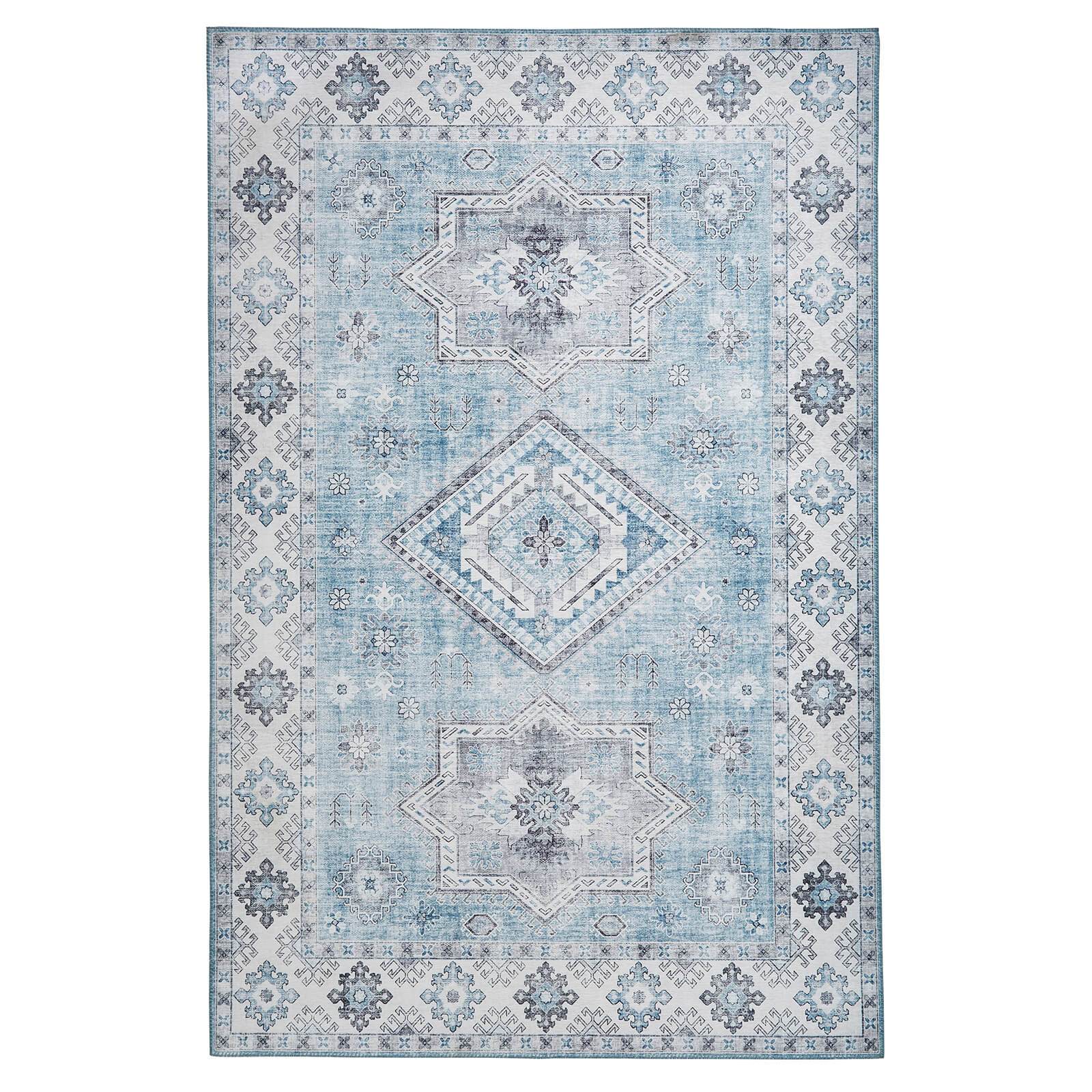 Think Runner Rugs Topaz G4705 Light Blue Runner Rug