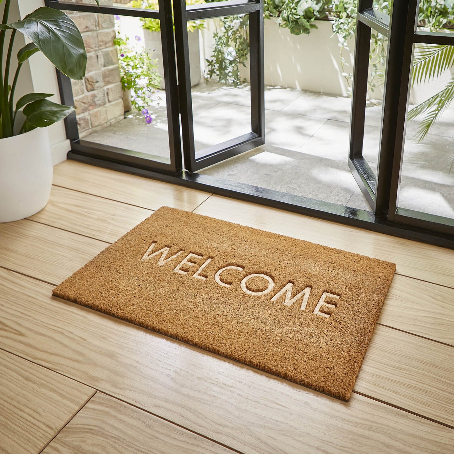 Coir Welcome Embossed Mat Rug - 45 x 75
