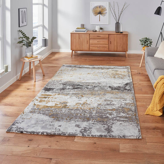 Think Rugs Craft 19788 Grey / Ochre Rug