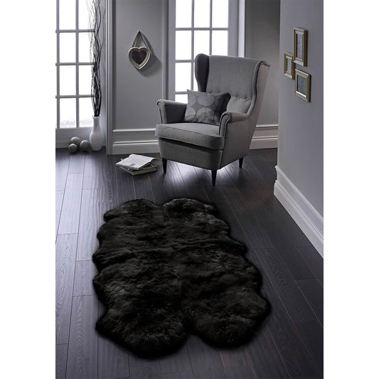 Origins Genuine Sheepskin Black Rug