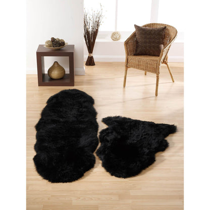 Origins Genuine Sheepskin Black Rug