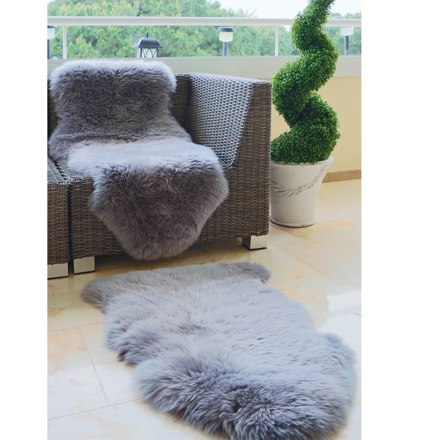 Origins Genuine Sheepskin Grey Rug