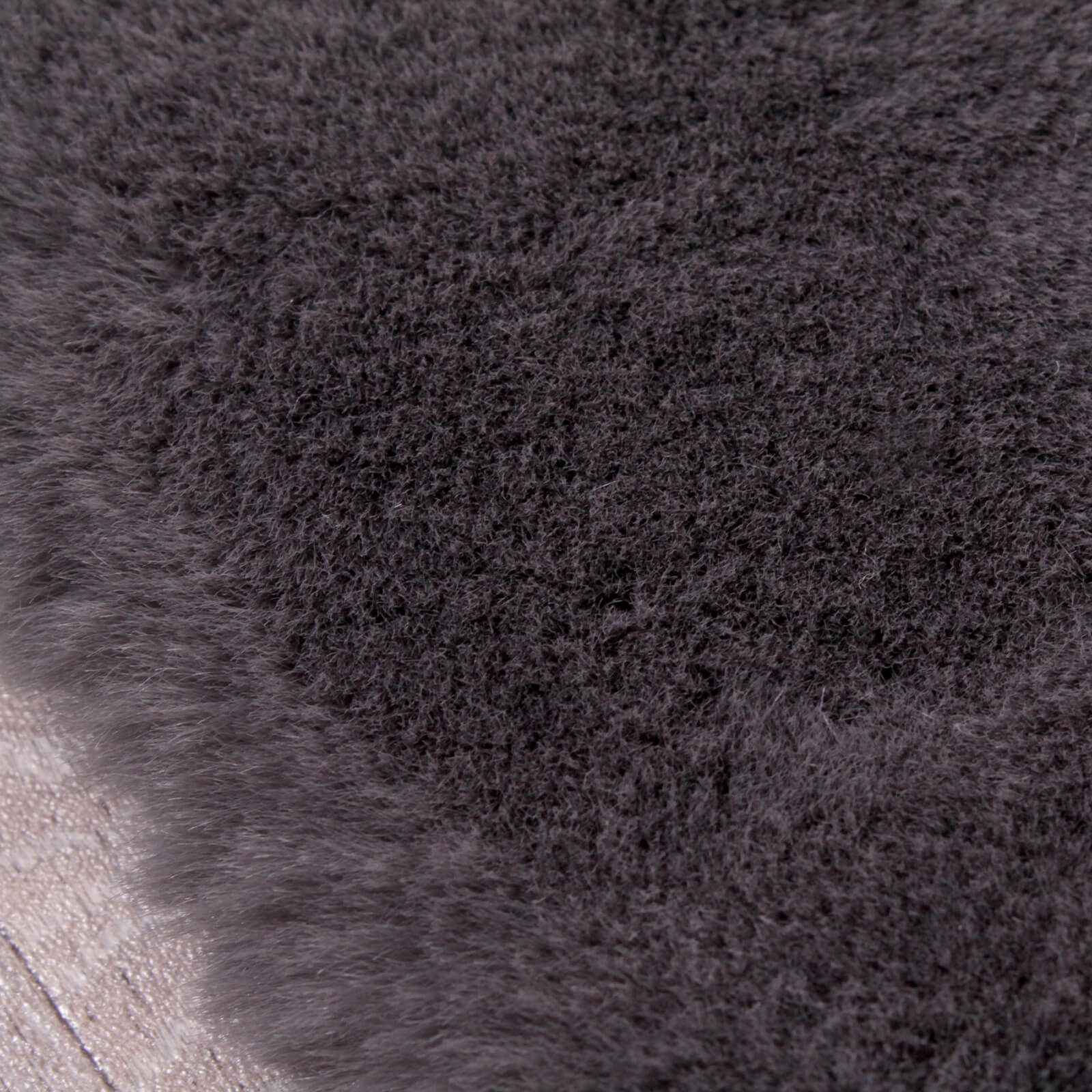 Handmade Carpets Luxe Faux Fur Plain Charcoal Rug