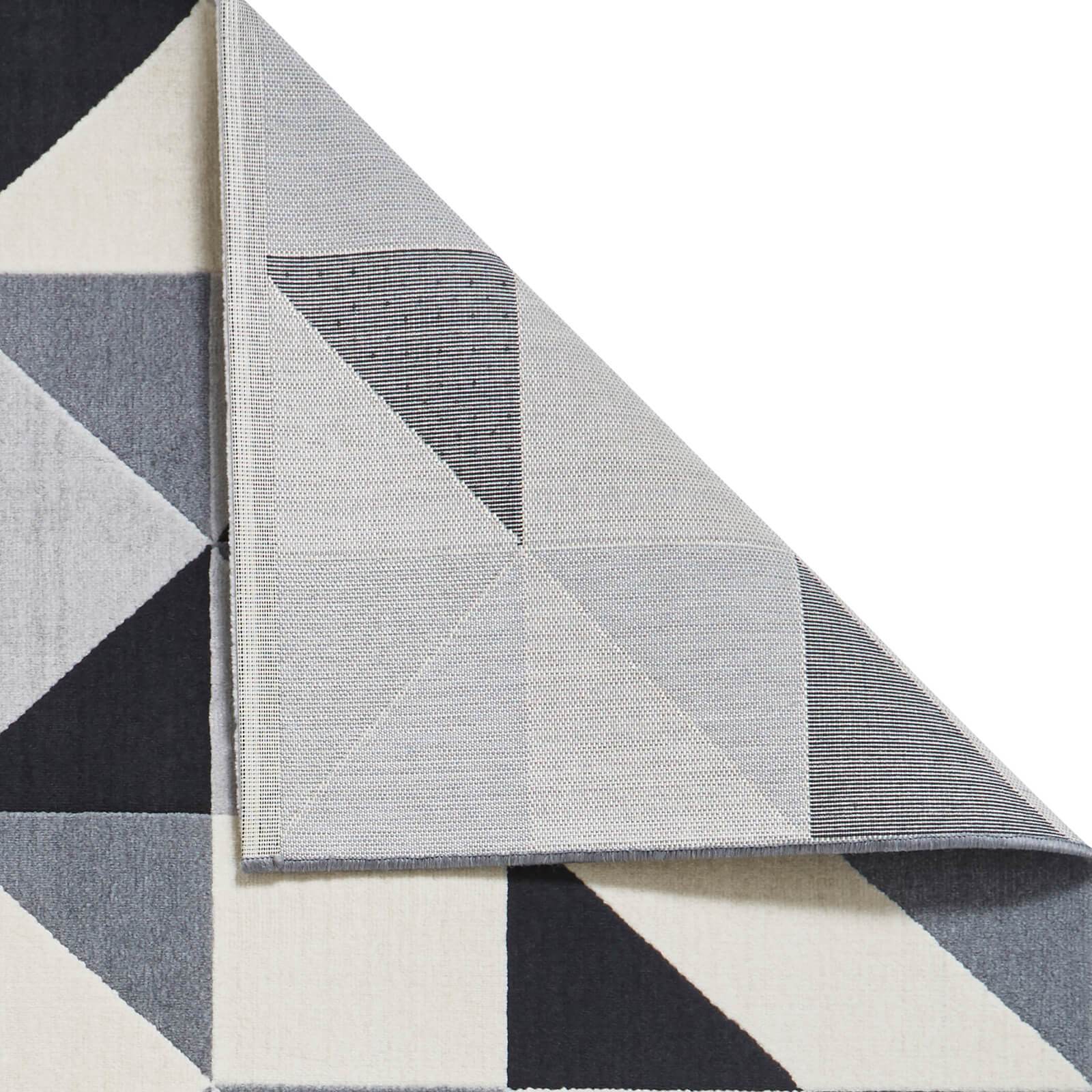 Think Rugs Vancouver 18214 Grey / Black Rug