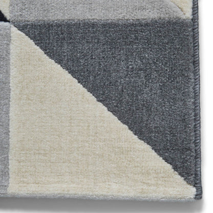 Think Rugs Vancouver 18214 Grey / Black Rug