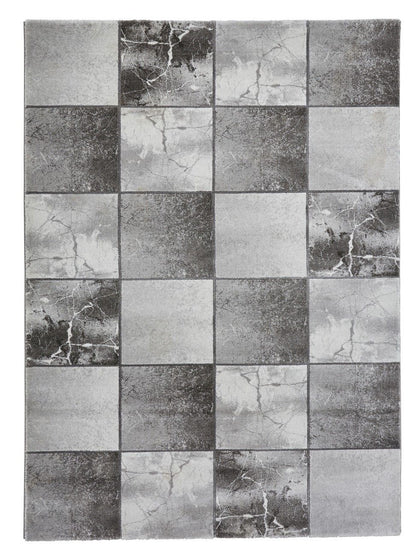 Craft 23495 Grey and Silver Abstract Rugs