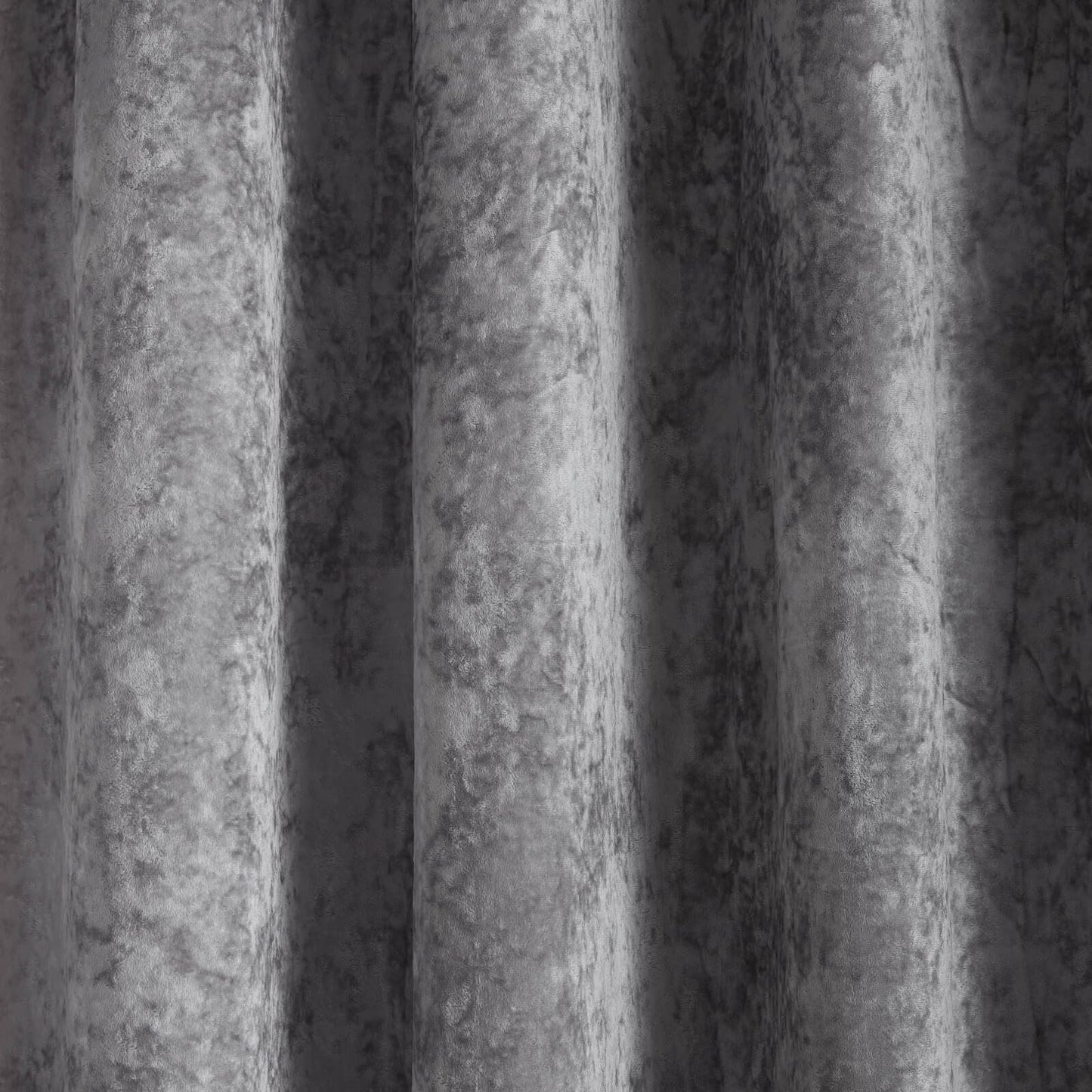 Catherine Lansfield Crushed Velvet Lined Eyelet Curtains Two Panels Silver Grey