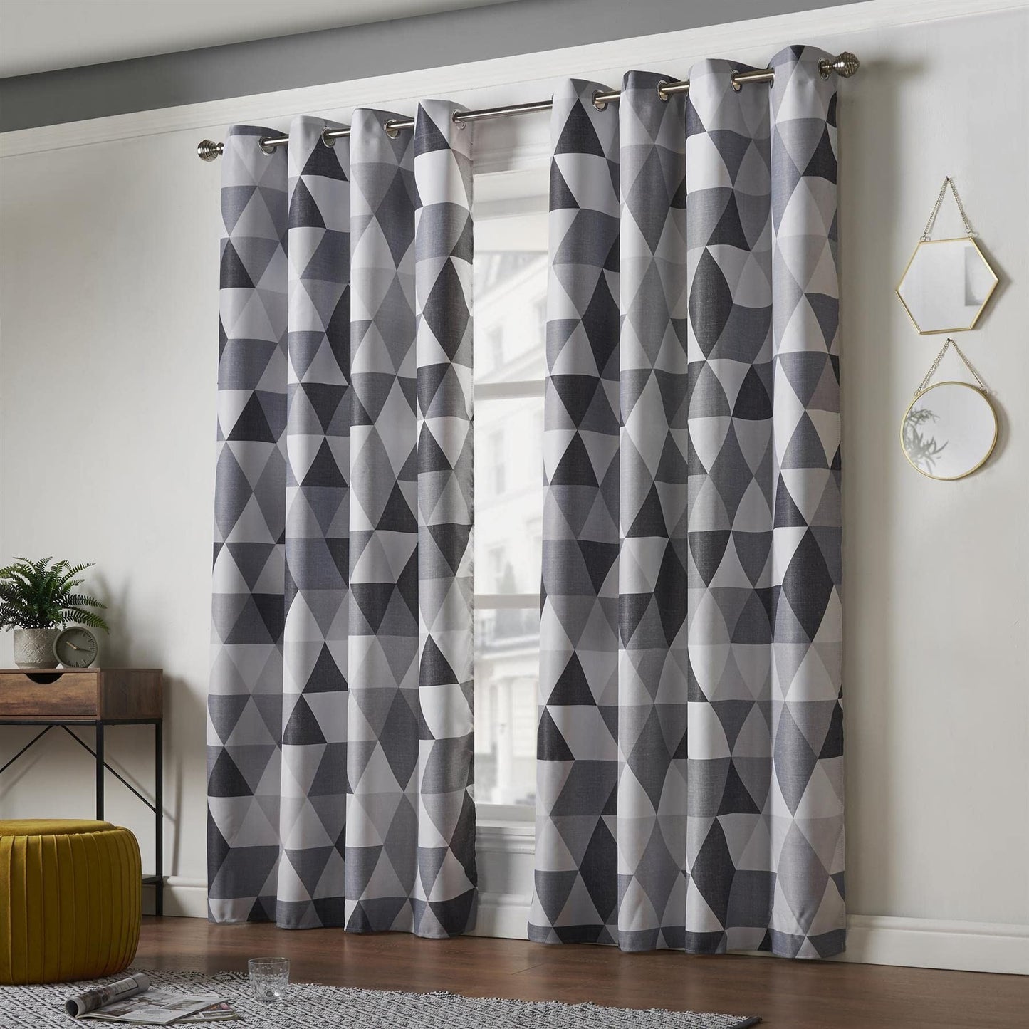 Malmo Charcoal Eyelet Curtains