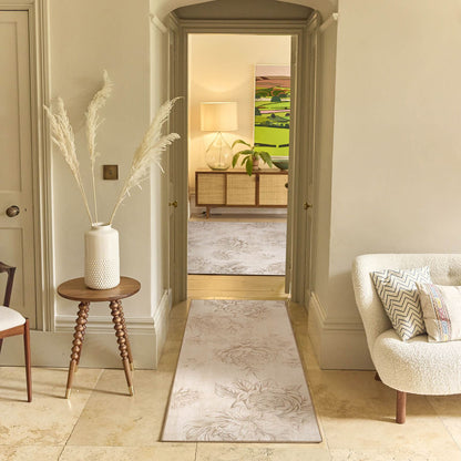 Hug Rug Eco-Washable Muted Floral Beige 75x220