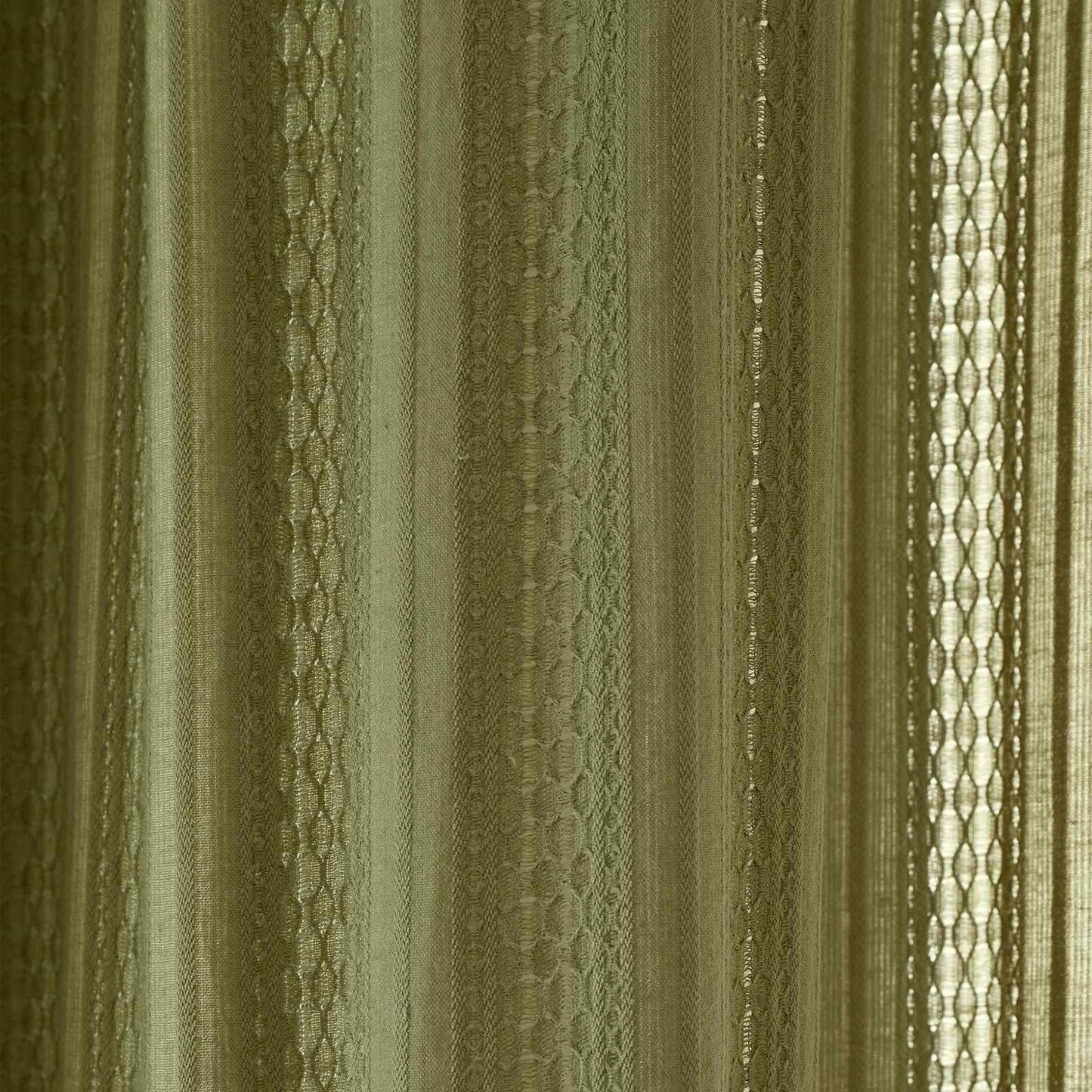 Zofia Broderie Anglaise Olive Green Curtain Voile Panel