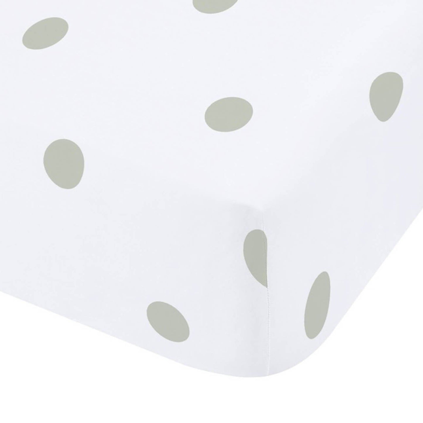 Brushed Polka Dot Green Fitted Sheet