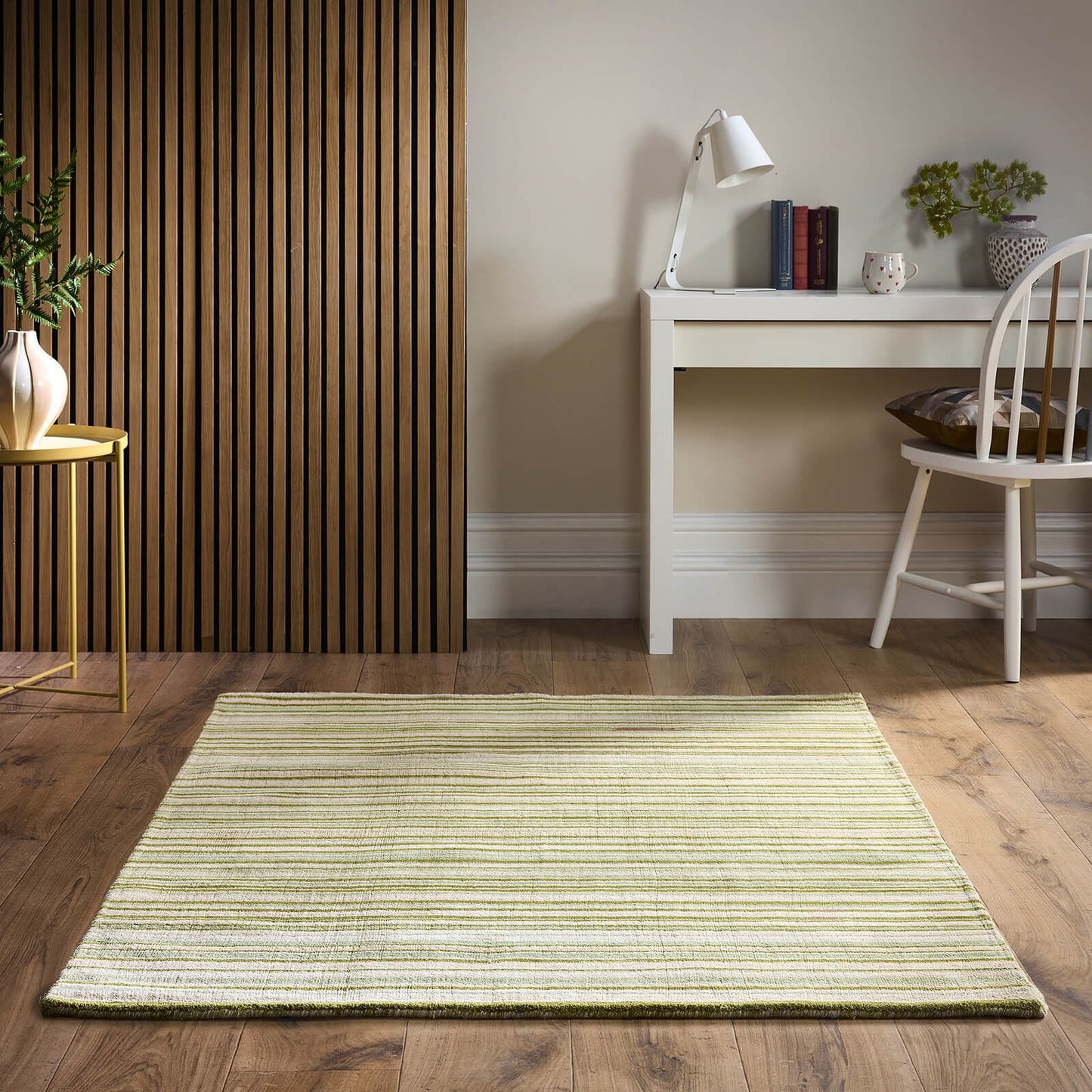 Origins Fine Stripes Green Rug - 120 x 170cm (4ft 0" x 5ft 7")