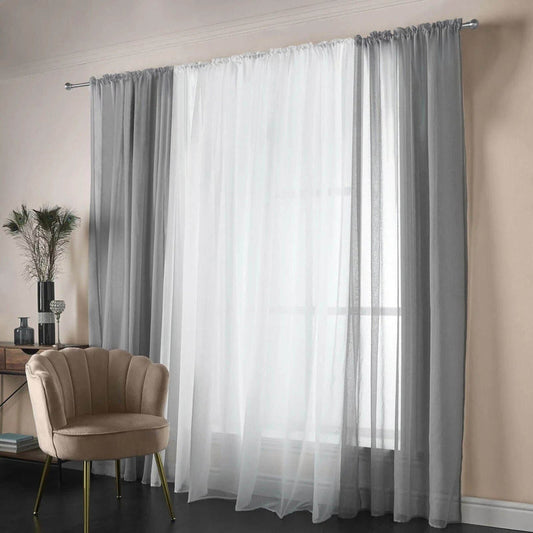 Diana Silver Slot Top Curtain Panel